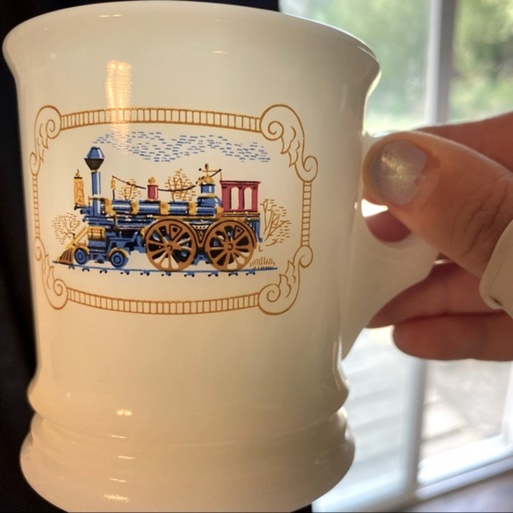 Vintage Avon Milk Glass Train Coffee and/or Shaving Mug